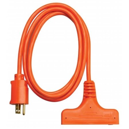 Southwire Coleman Cable 04004 6 ft. 14/3 Orange 3-Way Power Block Tri-Source Multi-Outlet Ex 4004